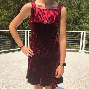 Girls SZ 16 Biscotti Collection Red Velvet Dress